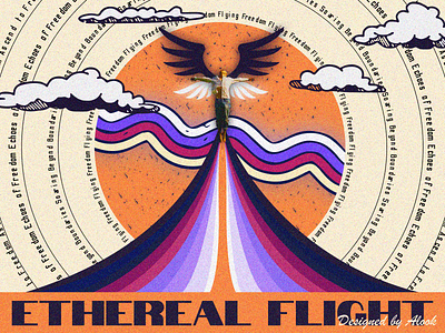 Surrealism Design - Ethereal Flight color ethereal flight motion graphics sky surrealism typography