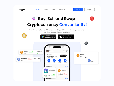 Crypto landing page crypto design graphic design landing page landing page design ui ui design uiux ux ux design website design website ui