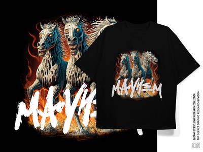 "Mayhem" T-Shirt Design ai ai art black design graphic design white