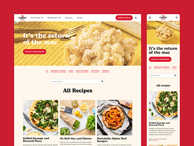 Cabot Creamery Foodservice – Recipes blog branding cheese commerce cooking cream dairy ecommerce farm food graphic design milk recipe red shop ui ux web yogurt yum