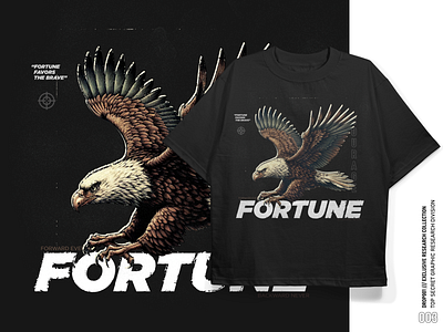 "Fortune" T-shirt Design black branding design graphic design white