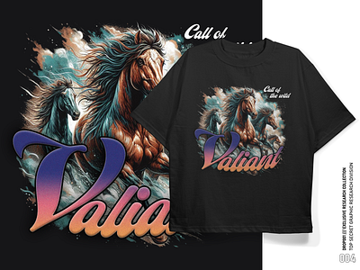 "Valiant" T-shirt Design black branding design graphic design illustration