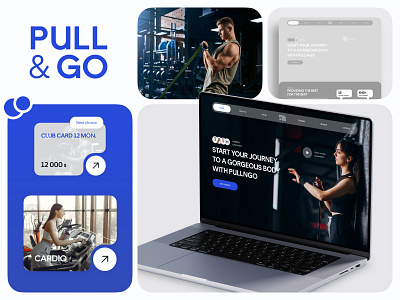 Fitness Centre | PULL&GO | Landing Page blue branding coloristic design fitness graphic design gym landing page sport typography ui ux vector web