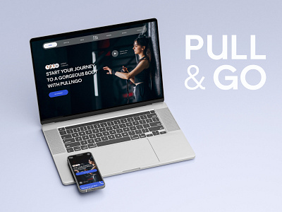 Fitness Centre | PULL&GO | Landing Page blue branding coloristic design fitness graphic design gym landing page sport typography ui ux vector web white