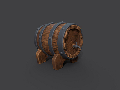 Barrel Stylized 3D Model 3d design gameart model stylized