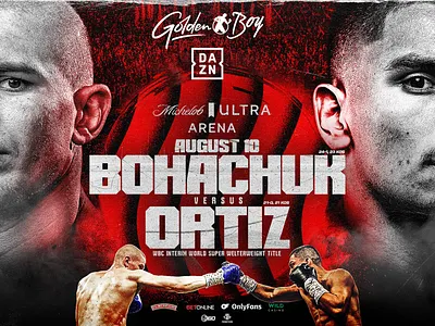 BOHACHUK vs ORTIZ Fight Artwork action sports advertising boxing creative design graphic design marketing sports