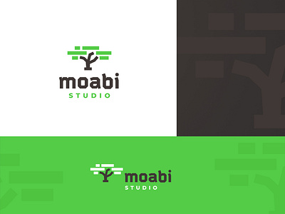 Moabi studio Logo Design branding design graphic design green information technology logo moabi music sign steps studio tree vector