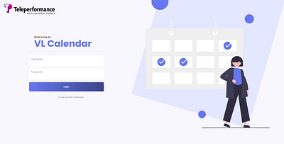 VL Calendar login design figma illustration login logo ui user interface web design