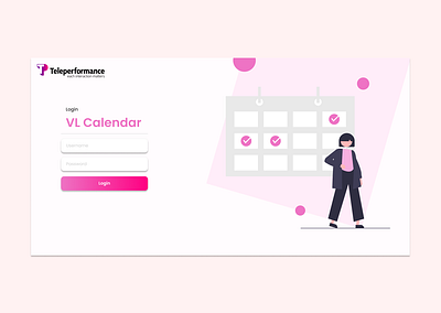 VL Calendar login design figma illustration login logo ui user interface web design