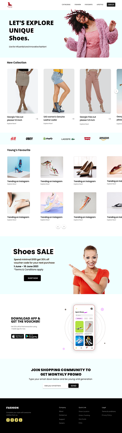 Shoes Website Design graphic design ui