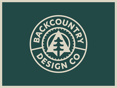 Backcountry Design Co arrow backcountry badge brand identity branding circle compass crest evergreen green logo logo design pine tree tree triangle