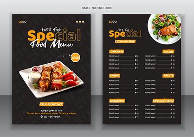 Restaurant Food Menu Design burger delicious menu fast food food food template green food healthy menu menu card modern pizza pricelist restaurant