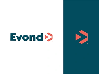 Evond blue brand branding brian white identity design logo logo design mark orange salmon teal typography