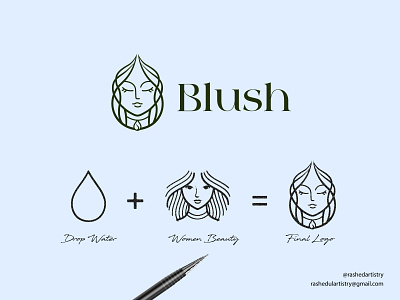 Blush Cosmetics | Visual Identity Design adobe illustrator beauty beauty products branding cosmetic design feminine graphic design logo logo concept logo design minimal minimalist minimalist design modern packaging design skincare visual identity water drop woman