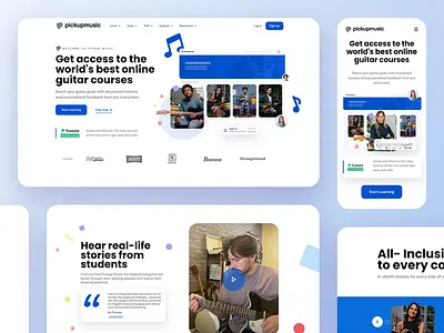 Pickupmusic - Landing page for music SaaS e learning landing page music saas ui ux webdesign