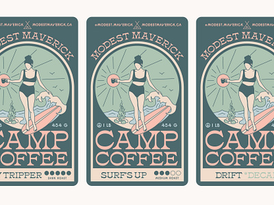 Modest Maverick Coffee Label branding caribou creative coffee label laura prpich packaging
