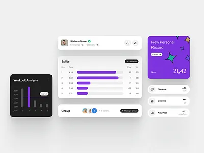 Sport App activity app appinterface bent bento bentostyle clean cleandesign fitness interface minimal mobileapp mobiledesign mobileui mobileux runnerapp running runningapp sport sportapp