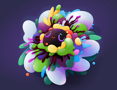 Abstract flower character - passiflora. Variation of color. abstract app cartoon character concept design illustration zutto