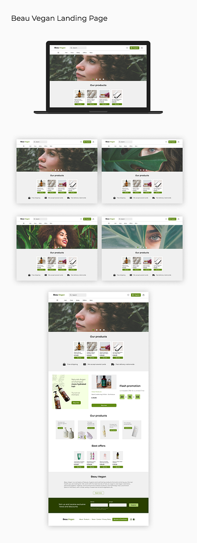 Beau Vegan Landing Page landing page ui ui design