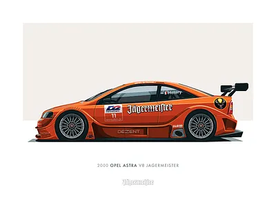 Opel Astra Jagermeister astra bucket cars clean design illustration jagermeister opel slick vector