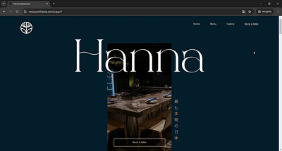 Website concept for Hanna Restaurant chef design and code development diseñador web diseño web elegant food github japanese food layout minimalist responsive restaurant ui ux ui web web concept web design web designer web interface