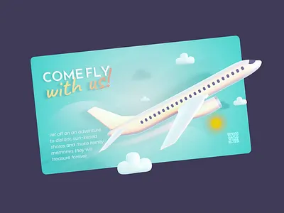 Jet Off 3d airplane card clouds fly jet plane sky splinetool sun threejs