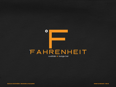 Fahrenheit - Cocktails & Lounge Bar bar drinks logo lounge bar visual identity