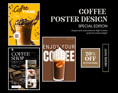 Poster Design For Coffee Shop 3d animation branding graphic design logo motion graphics ui