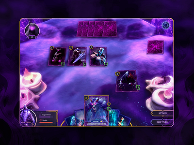 HUD design for Online Card Dark Fantasy Game 3d 3d modeling card game figma figma web game game art game card game concept game design game hud game website graphic design illustration ui ui art ui artist