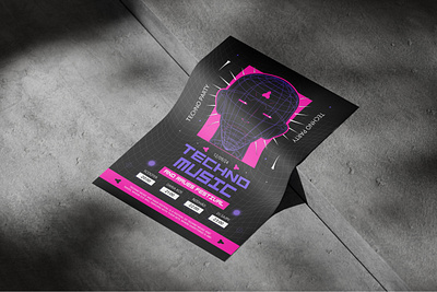 Poster for techno music and raves festival branding festival graphic design illistration poster rave