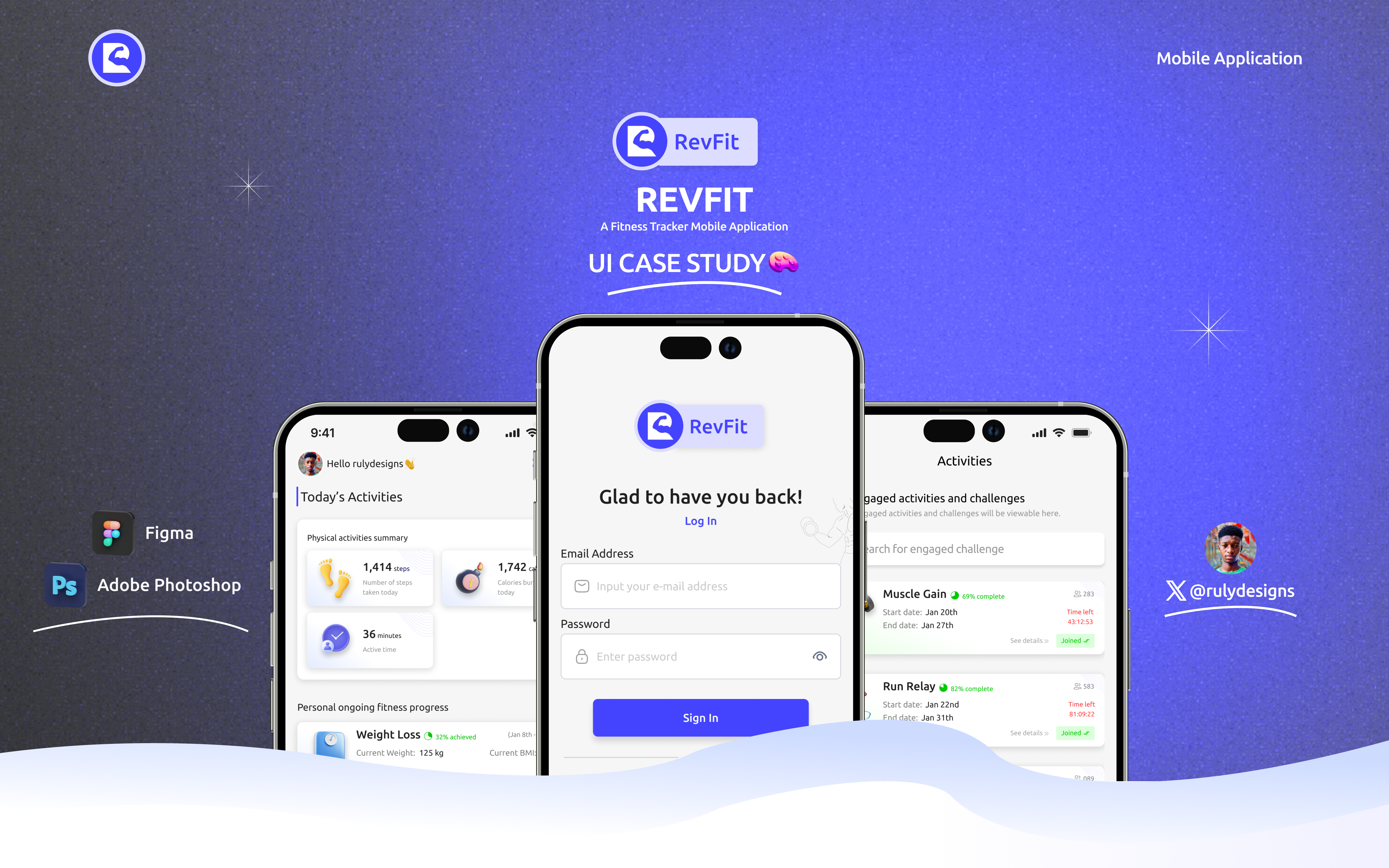 Revfit Fitness App - UI Case Study app design case study figma product design prototyping ui ui design uiux