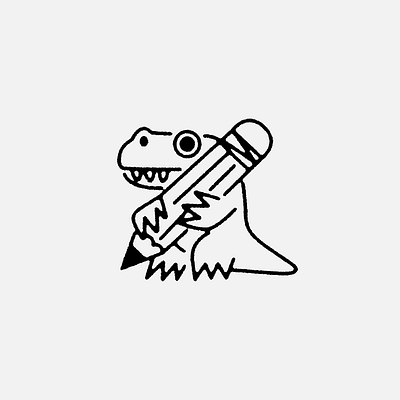 Dino with a pencil dinosaur illustration texture