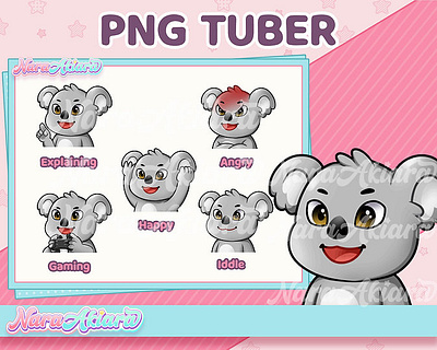 Unique Koala PNG Tubers for Streamers branding gaming graphic design png tuber streamer vtuber