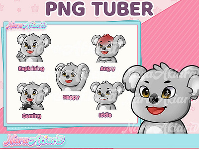 Unique Koala PNG Tubers for Streamers branding gaming graphic design png tuber streamer vtuber