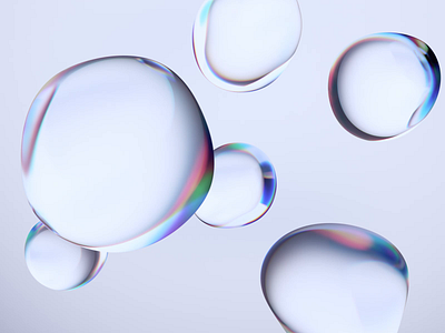 Bubbles 3d abstract animation background blender branding bubbles clean colorful cover design endless iridescent liquid loop render shape simple template water