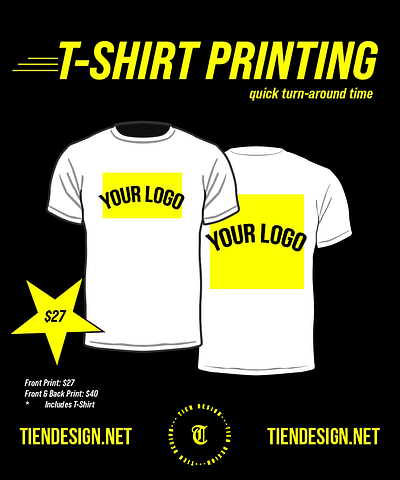 T"ien" Shirt Printing branding dtf dtg graphic design illustrator logo marketing shirtprinting