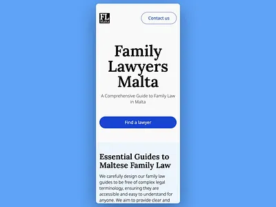 Family Lawyers Malta, landing page scroll through family lawyers malta landing page mobile mobile design scroll through ui web design
