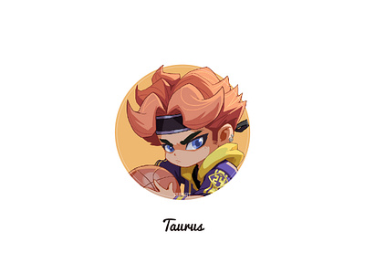 Cartoon character design for the twelve zodiac signs -Taurus character design characters design illustration ipdesign