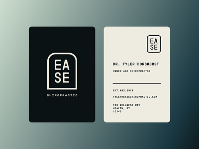 Ease Chiropractic blue branding business cards chiropractic chiropractor ease ease logo green health healthcare illustration logo simple minimal