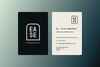 Ease Chiropractic blue branding business cards chiropractic chiropractor ease ease logo green health healthcare illustration logo simple minimal