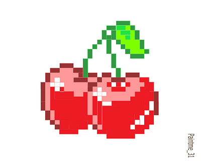 Pixel Cherry clipstudio drawing graphic design pixel pixel art pixel cherry