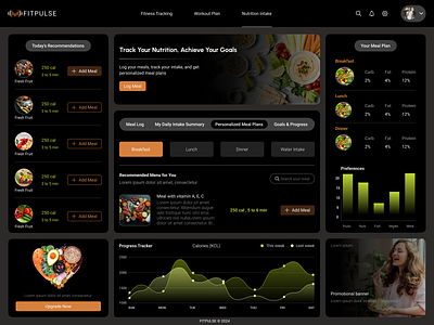 Nutrition tracking dashboard branding ui ux