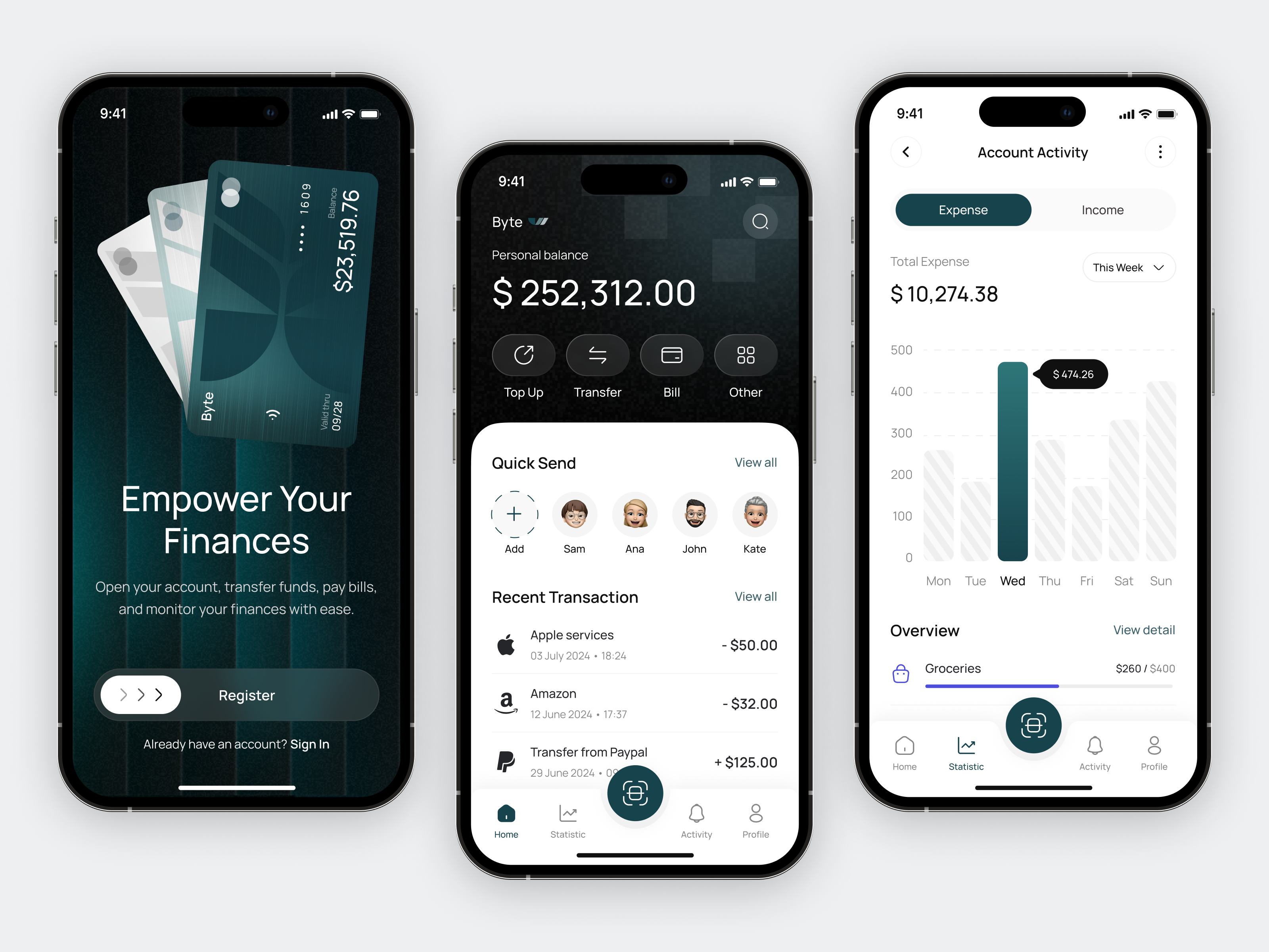 Example of 3 Concept Mobile App UI Design
