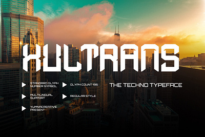 Xultrans - Techno Font ai alternate design future futuristic game illustration mobile modern movie new robotic sport tech techno typeface typography ui vintage web