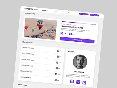 Course Details Page UI Design course course details course details page course details page ui design details ui design