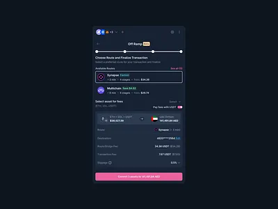 Chain Abstraction: View Summary (Dark Mode) blockchain crypto defi design figma product ui
