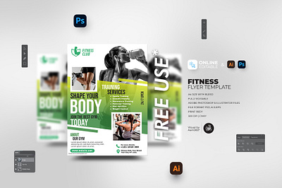 Fitness Flyer Template aam360 aam3sixty body building boxing branding concept dance fitness ad template flyer template free flyer gym gym ad health health ad martial arts sport sports social media design training workout yoga ad template