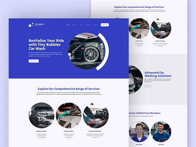 Car Washing Web Landing Page Design branding carwashing design graphic design landing page design typography ui ux vehiclemaintenance