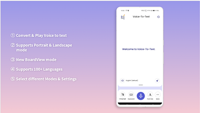 Voice-To-Text App graphic design ui