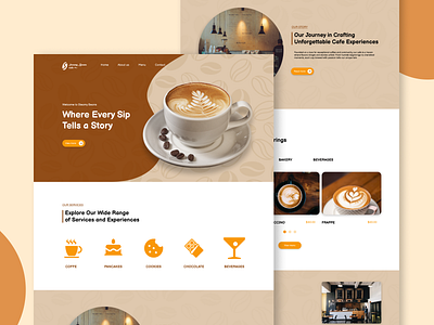 Cafe Web Landing Page Design branding cafeculture cafeexperience coffeelovers design graphic design landing page landing page design typography ui ux